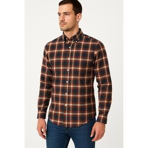 Hamilton Shirt Mens See‎ Measurements Plaid Casual ButtonDown Long Sleeve Cotton